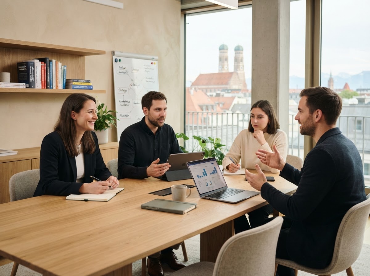 Muraheim AI Team bei der Auswertung von Marktdaten